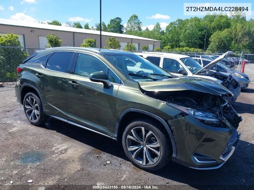 Auction sale of the 2020 Lexus RX , vin: 2T2HZMDA4LC228494, lot number: 39433195