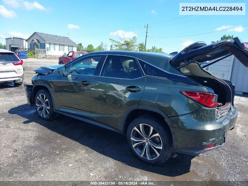 Auction sale of the 2020 Lexus RX , vin: 2T2HZMDA4LC228494, lot number: 39433195