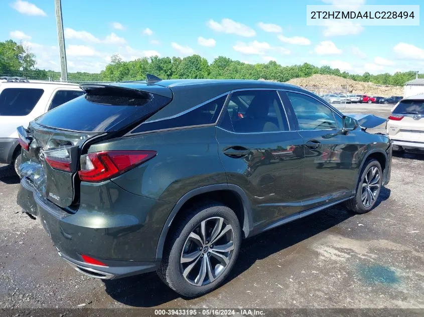 Auction sale of the 2020 Lexus RX , vin: 2T2HZMDA4LC228494, lot number: 39433195