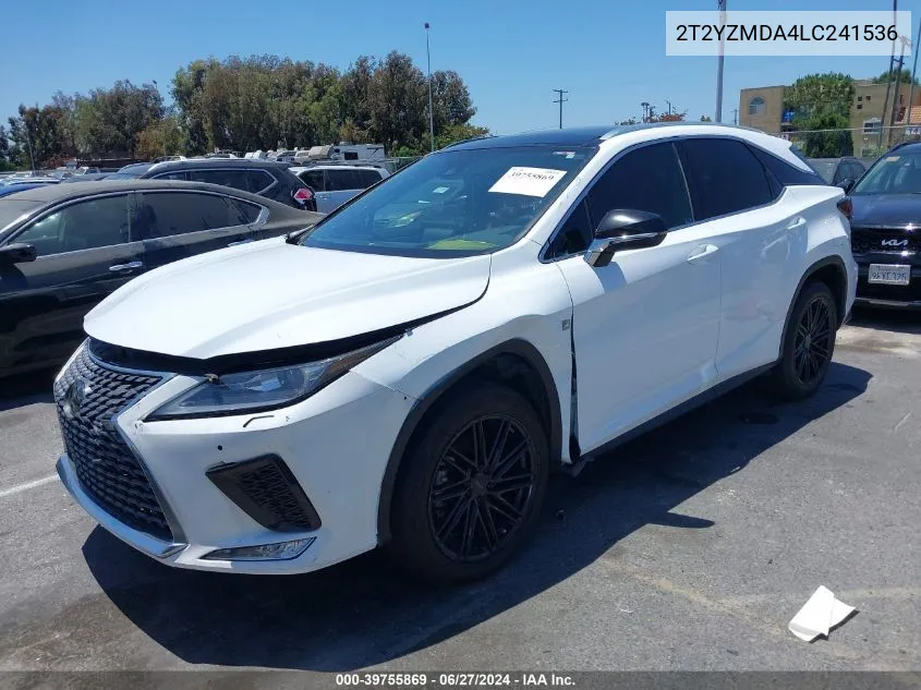 Auction sale of the 2020 Lexus RX , vin: 2T2YZMDA4LC241536, lot number: 39755869