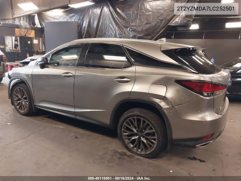 Auction sale of the 2020 Lexus RX , vin: 2T2YZMDA7LC252501, lot number: 40118581