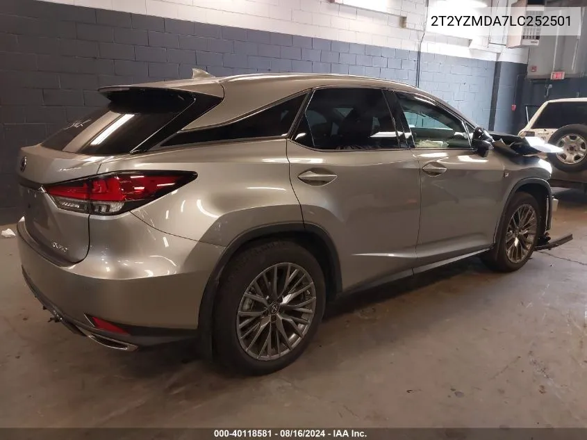 Auction sale of the 2020 Lexus RX , vin: 2T2YZMDA7LC252501, lot number: 40118581