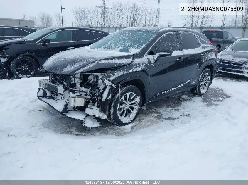 Auction sale of the 2022 Lexus RX , vin: 2T2HGMDA3NC075809, lot number: 12497915
