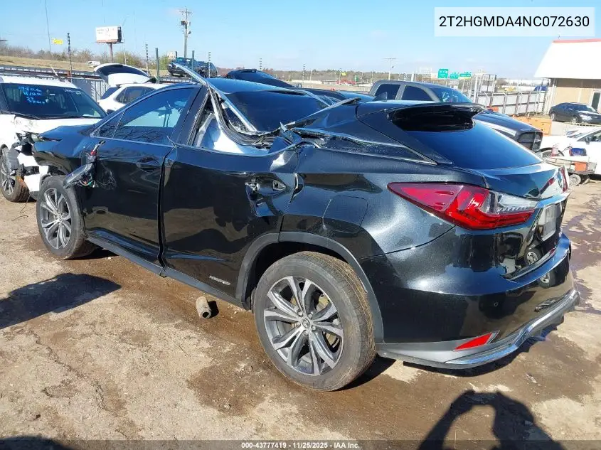 Auction sale of the 2022 Lexus RX , vin: 2T2HGMDA4NC072630, lot number: 43777419
