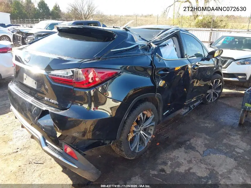 Auction sale of the 2022 Lexus RX , vin: 2T2HGMDA4NC072630, lot number: 43777419
