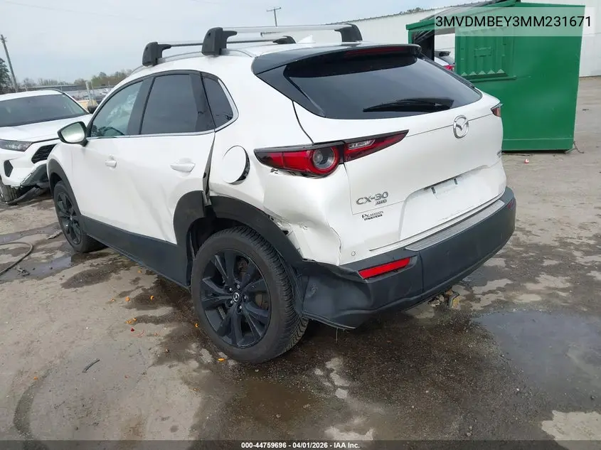 Auction sale of the 2021 Mazda CX 30 , vin: 3MVDMBEY3MM231671, lot number: 44759696