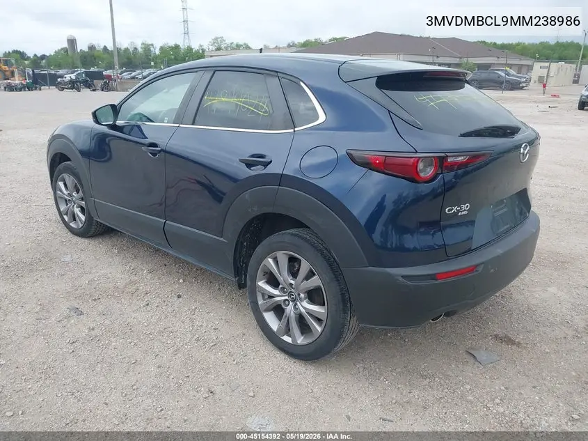Auction sale of the 2021 Mazda CX 30 , vin: 3MVDMBCL9MM238986, lot number: 45154392
