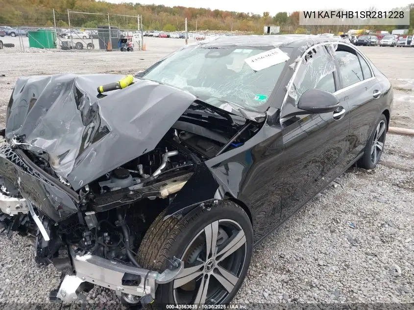 Auction sale of the 2025 Mercedes Benz C klasse , vin: W1KAF4HB1SR281228, lot number: 43563635
