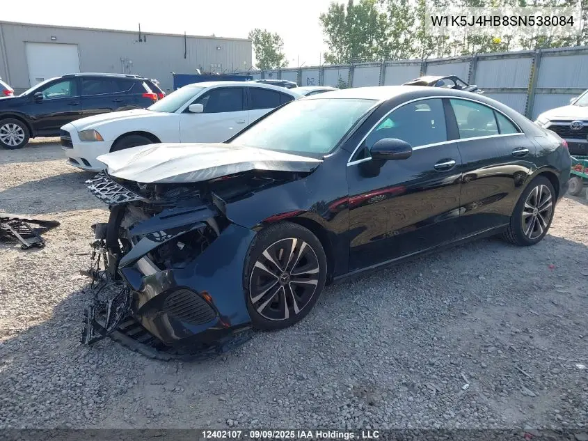 Auction sale of the 2025 Mercedes Benz CLA klasse , vin: W1K5J4HB8SN538084, lot number: 12402107