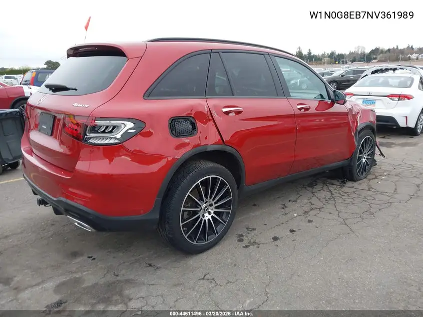 Auction sale of the 2022 Mercedes Benz GLC , vin: W1N0G8EB7NV361989, lot number: 44611496