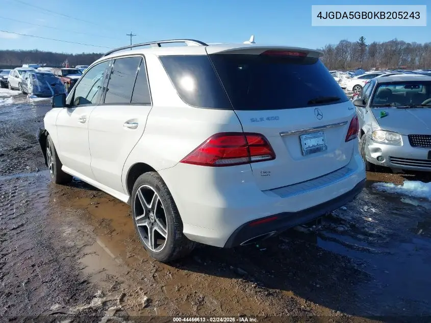 Auction sale of the 2019 Mercedes Benz GLE , vin: 4JGDA5GB0KB205243, lot number: 44466613