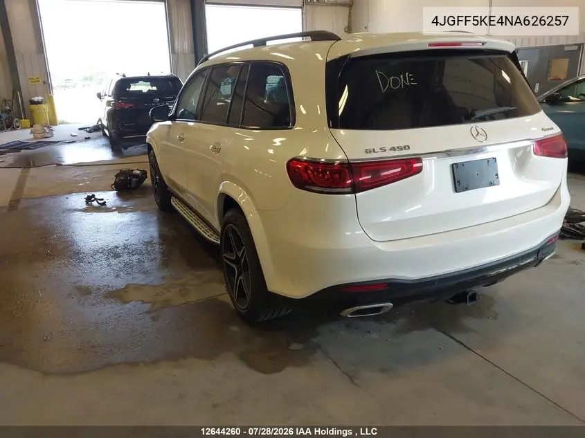 Auction sale of the 2022 Mercedes Benz GLS klasse , vin: 4JGFF5KE4NA626257, lot number: 12644260