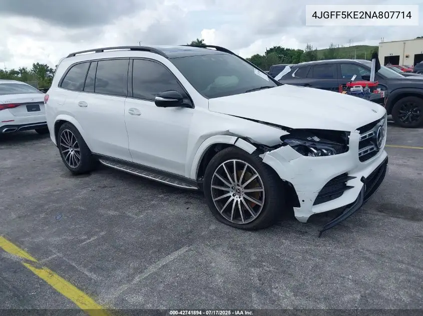 Auction sale of the 2022 Mercedes Benz GLS klasse , vin: 4JGFF5KE2NA807714, lot number: 42741894