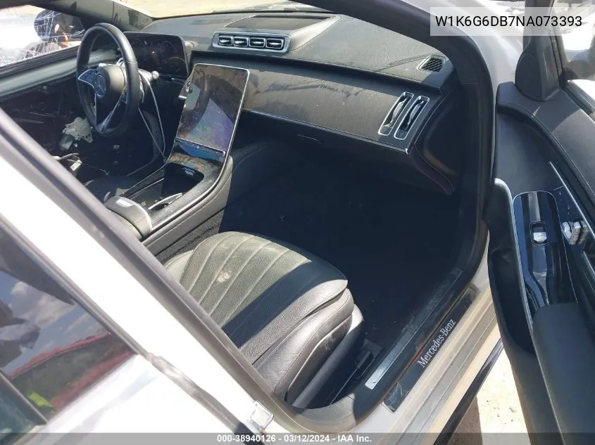 Auction sale of the 2022 Mercedes Benz S klasse , vin: W1K6G6DB7NA073393, lot number: 38940126
