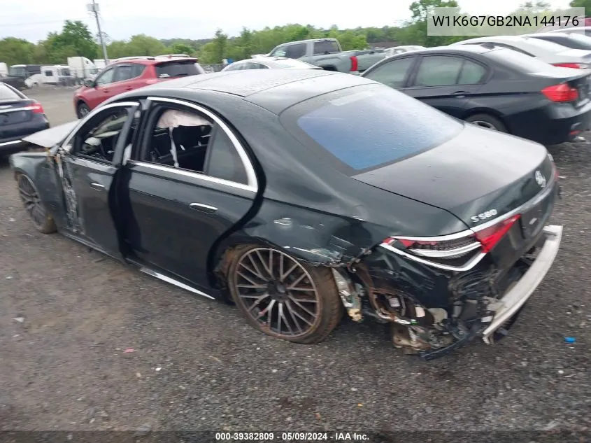Auction sale of the 2022 Mercedes Benz S klasse , vin: W1K6G7GB2NA144176, lot number: 39382809