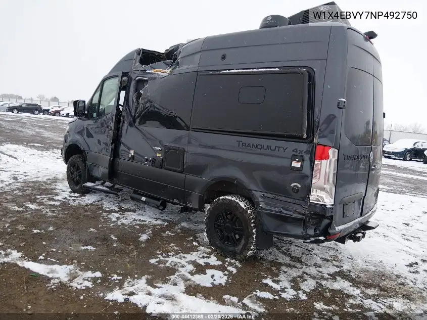 Auction sale of the 2022 Mercedes Benz Sprinter , vin: W1X4EBVY7NP492750, lot number: 44412369