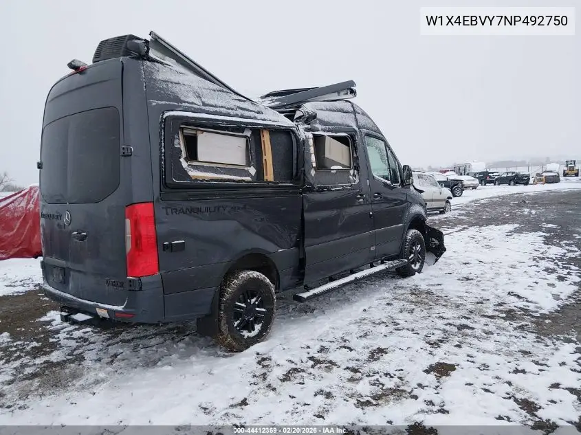 Auction sale of the 2022 Mercedes Benz Sprinter , vin: W1X4EBVY7NP492750, lot number: 44412369