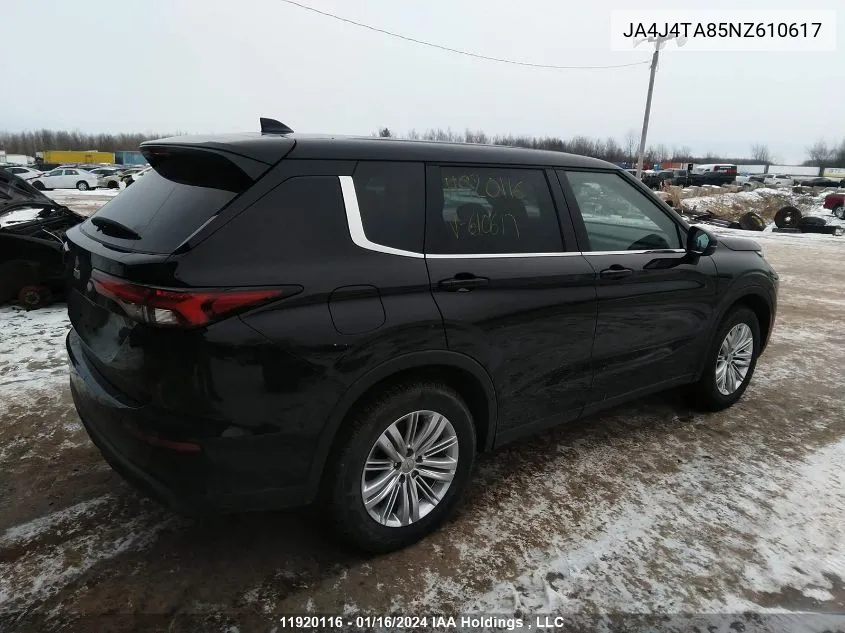 Auction sale of the 2022 Mitsubishi Outlander , vin: JA4J4TA85NZ610617, lot number: 11920116