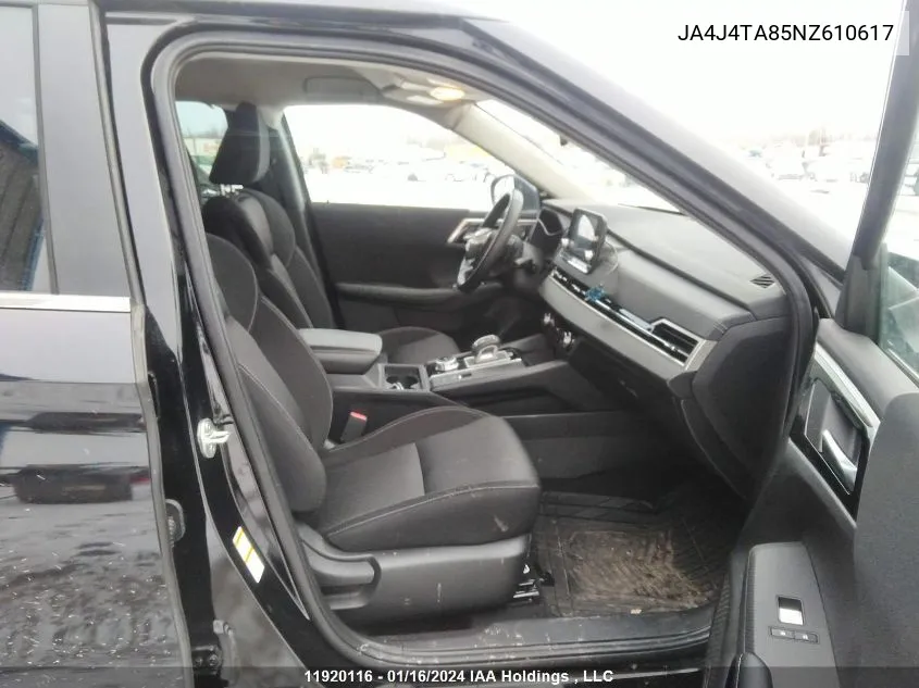 Auction sale of the 2022 Mitsubishi Outlander , vin: JA4J4TA85NZ610617, lot number: 11920116
