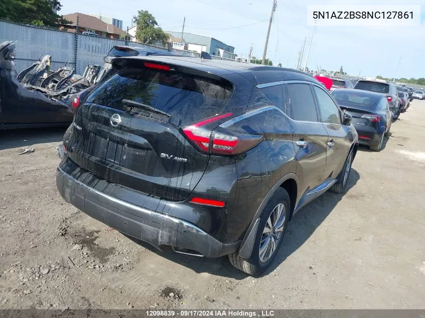 Auction sale of the 2022 Nissan Murano , vin: 5N1AZ2BS8NC127861, lot number: 12098839