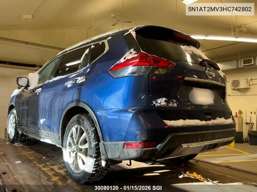 Auction sale of the 2017 Nissan Rogue , vin: 5N1AT2MV3HC742802, lot number: 30080120