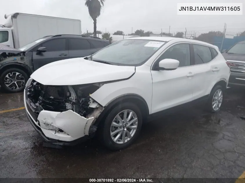 Auction sale of the 2021 Nissan Rogue , vin: JN1BJ1AV4MW311605, lot number: 38701892