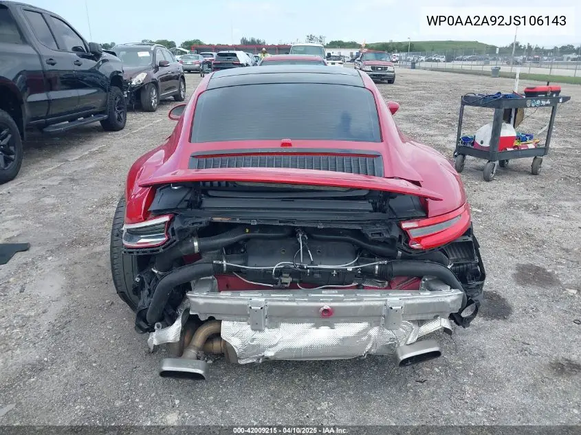 Auction sale of the 2018 Porsche 911 , vin: WP0AA2A92JS106143, lot number: 42009215