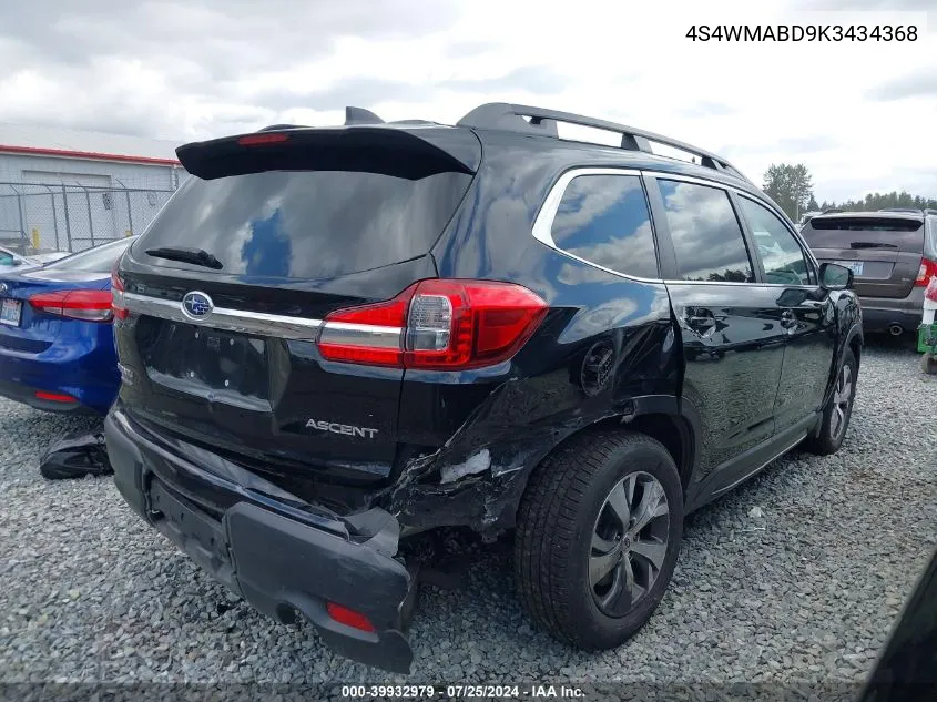 Auction sale of the 2019 Subaru Ascent , vin: 4S4WMABD9K3434368, lot number: 39932979