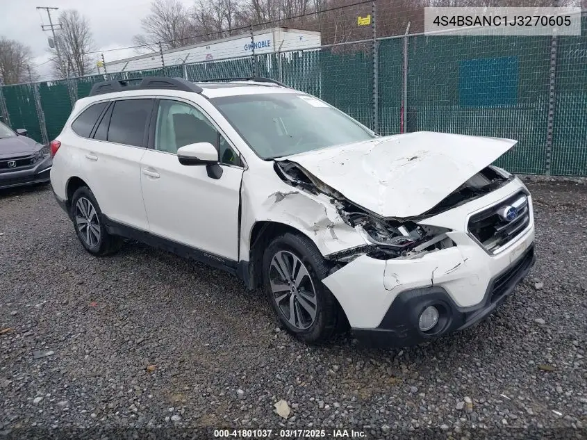 Auction sale of the 2018 Subaru Outback , vin: 4S4BSANC1J3270605, lot number: 41801037