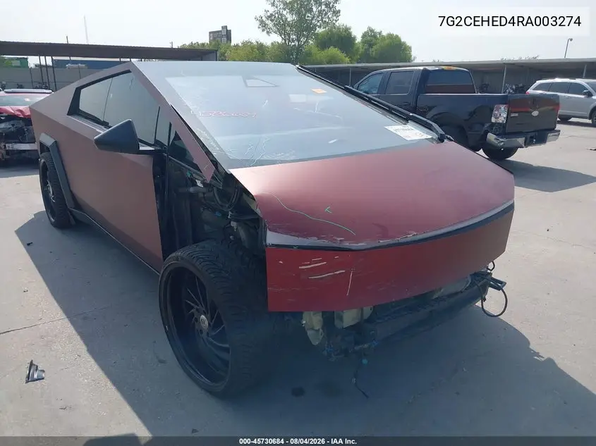 Auction sale of the 2024 Tesla Cybertruck , vin: 7G2CEHED4RA003274, lot number: 45730684