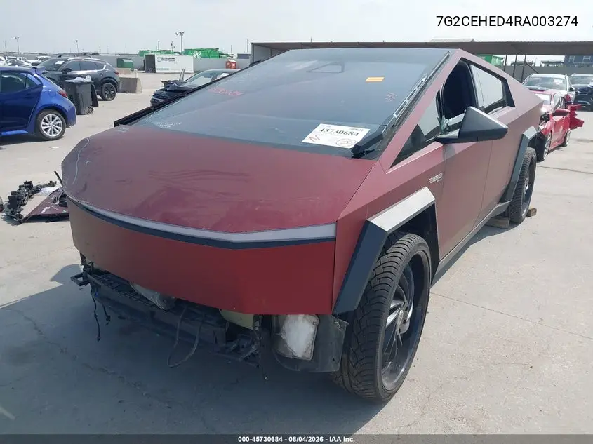 Auction sale of the 2024 Tesla Cybertruck , vin: 7G2CEHED4RA003274, lot number: 45730684