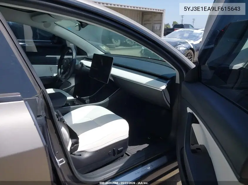 Auction sale of the 2020 Tesla Model 3 , vin: 5YJ3E1EA9LF615643, lot number: 45202088