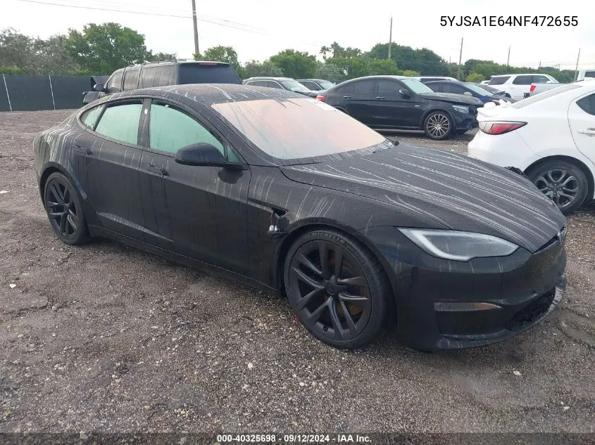 Auction sale of the 2022 Tesla Model S , vin: 5YJSA1E64NF472655, lot number: 40325698