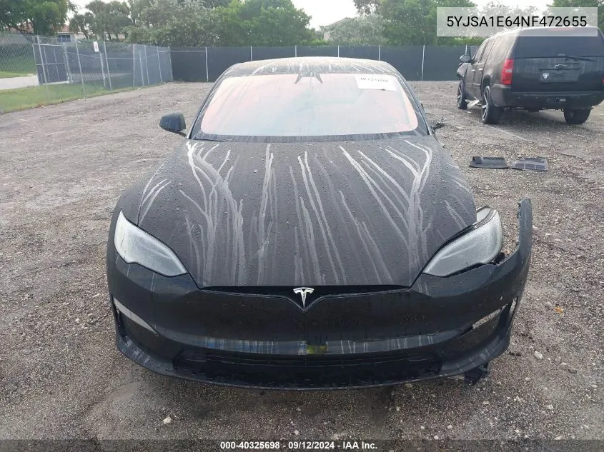 Auction sale of the 2022 Tesla Model S , vin: 5YJSA1E64NF472655, lot number: 40325698