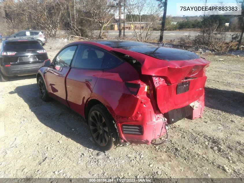 Auction sale of the 2023 Tesla Model Y , vin: 7SAYGDEE4PF883383, lot number: 38156234