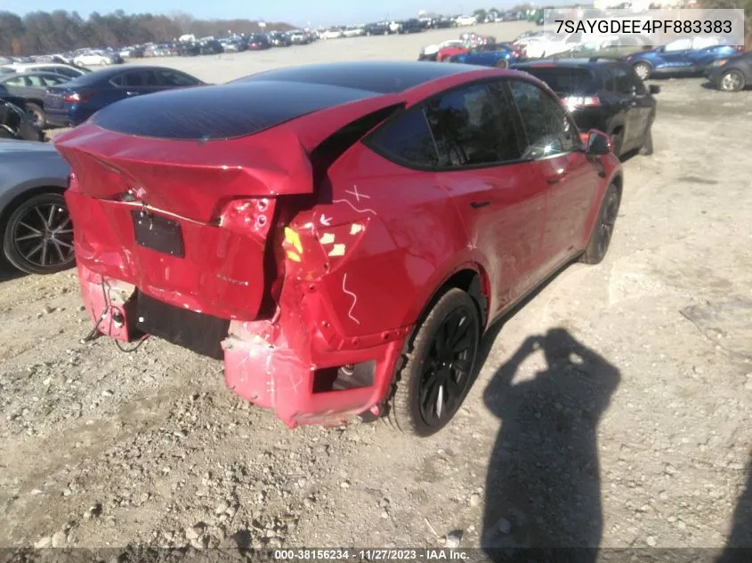 Auction sale of the 2023 Tesla Model Y , vin: 7SAYGDEE4PF883383, lot number: 38156234