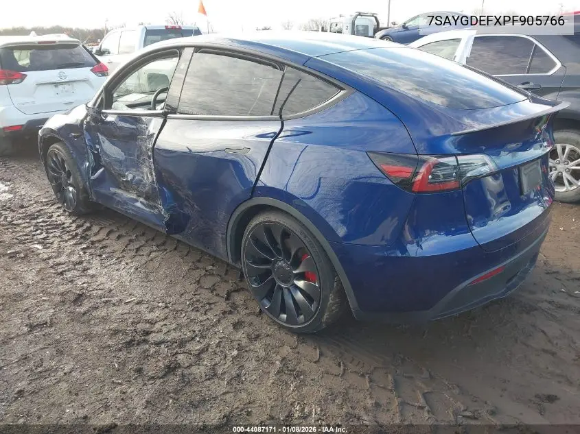 Auction sale of the 2023 Tesla Model Y , vin: 7SAYGDEFXPF905766, lot number: 44087171