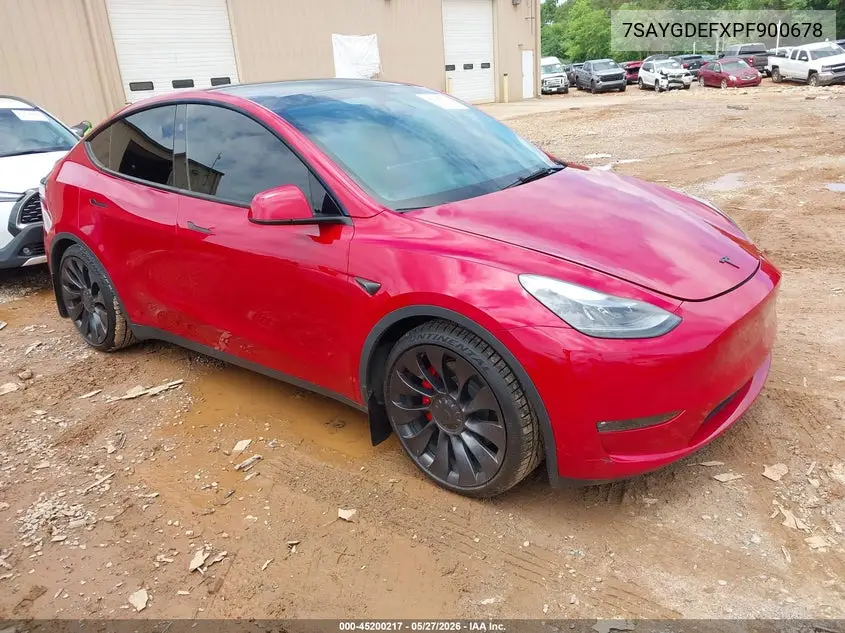 Auction sale of the 2023 Tesla Model Y , vin: 7SAYGDEFXPF900678, lot number: 45200217