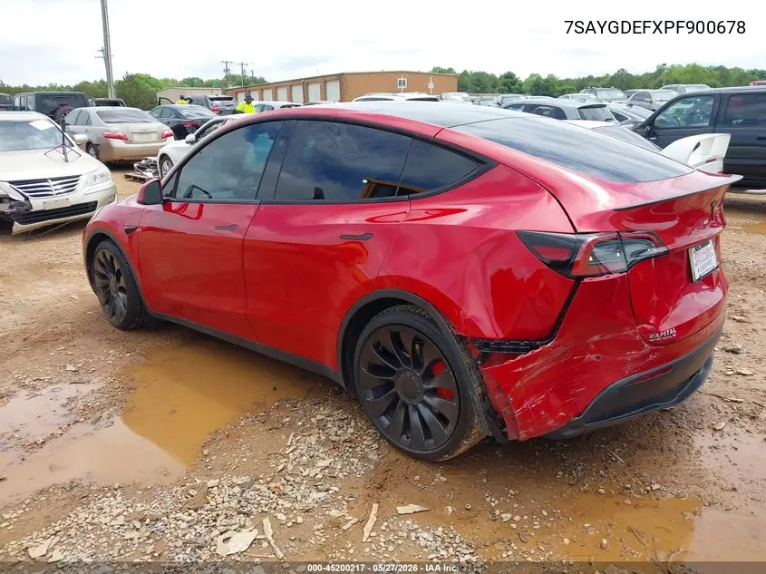 Auction sale of the 2023 Tesla Model Y , vin: 7SAYGDEFXPF900678, lot number: 45200217