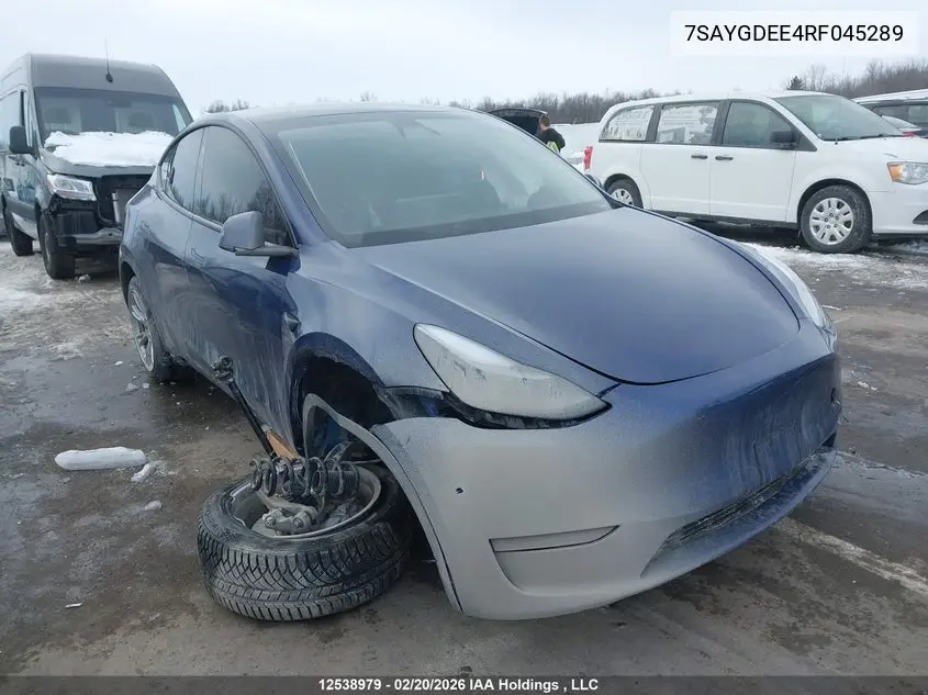 Auction sale of the 2024 Tesla Model Y , vin: 7SAYGDEE4RF045289, lot number: 12538979