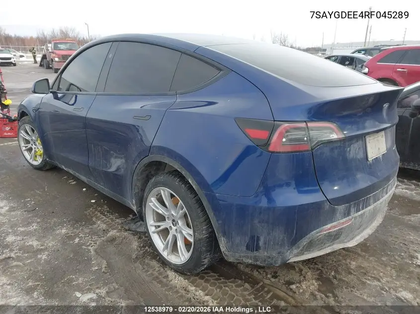 Auction sale of the 2024 Tesla Model Y , vin: 7SAYGDEE4RF045289, lot number: 12538979