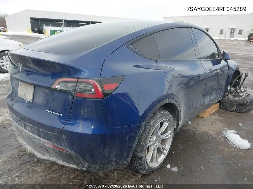 Auction sale of the 2024 Tesla Model Y , vin: 7SAYGDEE4RF045289, lot number: 12538979