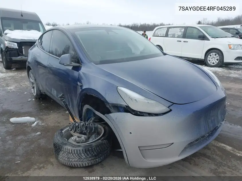 Auction sale of the 2024 Tesla Model Y , vin: 7SAYGDEE4RF045289, lot number: 12538979