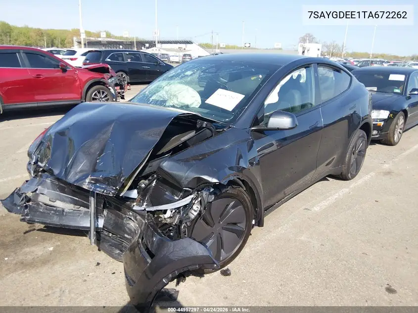 Auction sale of the 2026 Tesla Model Y , vin: 7SAYGDEE1TA672262, lot number: 44957297
