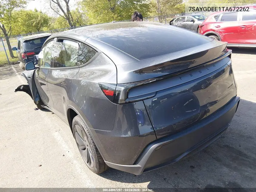 Auction sale of the 2026 Tesla Model Y , vin: 7SAYGDEE1TA672262, lot number: 44957297