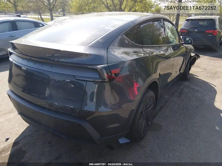 Auction sale of the 2026 Tesla Model Y , vin: 7SAYGDEE1TA672262, lot number: 44957297