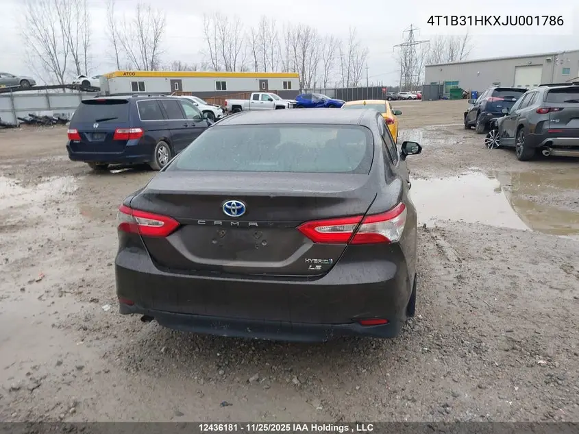 Auction sale of the 2018 Toyota Camry , vin: 4T1B31HKXJU001786, lot number: 12436181
