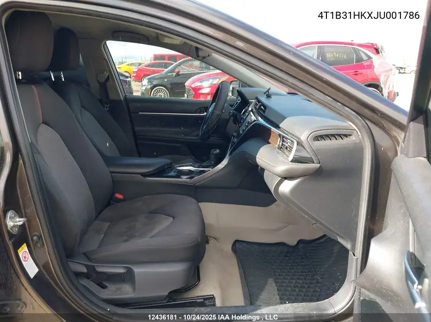 Auction sale of the 2018 Toyota Camry , vin: 4T1B31HKXJU001786, lot number: 12436181