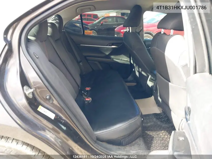 Auction sale of the 2018 Toyota Camry , vin: 4T1B31HKXJU001786, lot number: 12436181