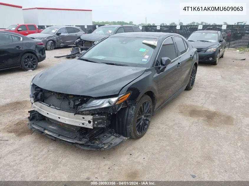 Auction sale of the 2021 Toyota Camry , vin: 4T1K61AK0MU609063, lot number: 39093358